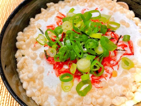 ふわふわ♪干しエビのとろろ蕎麦